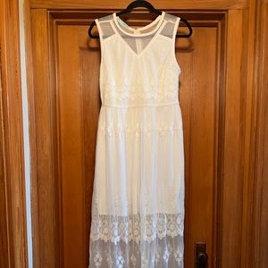 Maurices white boho maxi dress